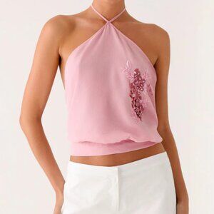 Peppermayo Exclusive - Sweet Skies Halter Top - Pink